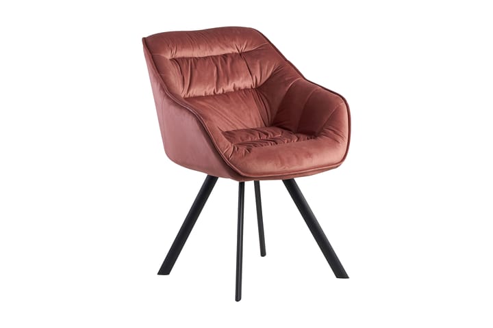 Nojatuoli Clanton X-muotoiset jalat - Tummanroosa/Musta - Ruokapöydän tuolit - Meikkituoli - Käsinojallinen tuoli