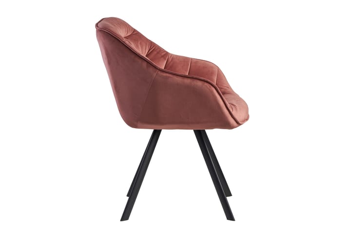 Nojatuoli Clanton X-muotoiset jalat - Tummanroosa/Musta - Meikkituoli - Käsinojallinen tuoli - Ruokapöydän tuolit