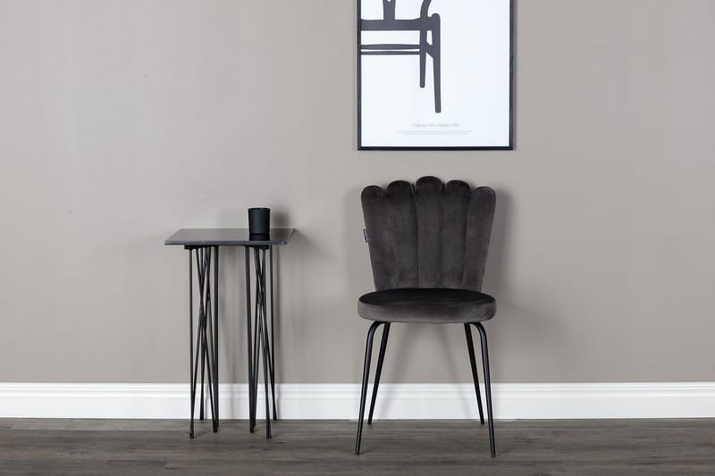 Nojatuoli Limhamn Sametti - Harmaa - Huonekalut - Tuoli & nojatuoli - Ruokapöydän tuolit