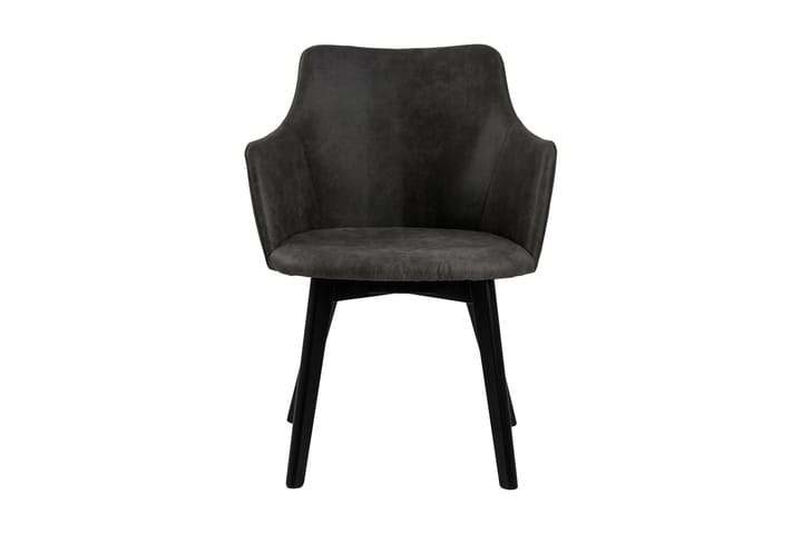 Nojatuoli Mikila - Harmaa/Musta - Ruokapöydän tuolit - Meikkituoli - Käsinojallinen tuoli
