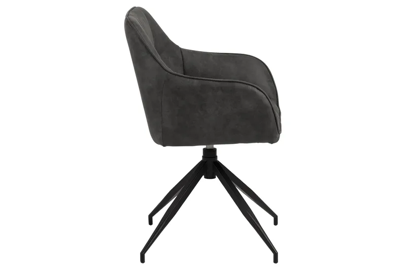 Nojatuoli Weatherly Hämähäkkijalka - Tummanharmaa/Matta Musta - Huonekalut - Tuoli & nojatuoli - Ruokapöydän tuolit