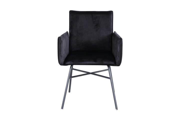 Nojatuoli Pipaon - Sametti/Musta - Ruokapöydän tuolit - Meikkituoli - Käsinojallinen tuoli
