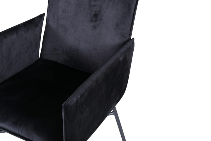 Nojatuoli Pipaon - Sametti/Musta - Ruokapöydän tuolit - Meikkituoli - Käsinojallinen tuoli