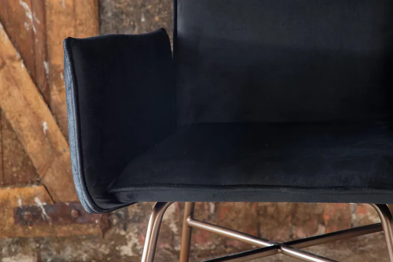 Nojatuoli Petra - Sametti/Musta/Kupari - Huonekalut - Tuoli & nojatuoli - Ruokapöydän tuolit