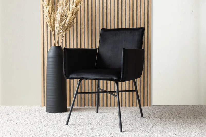 Nojatuoli Petra - Sametti/Musta - Huonekalut - Tuoli & nojatuoli - Ruokapöydän tuolit