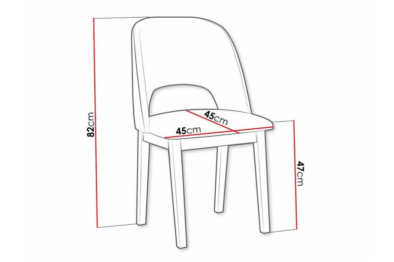 Patrickswell Verhoiltu Ruokapöydän Tuoli Avoimella Selkänojalla ja Puujaloilla - Musta|Beige - Huonekalut - Tuoli & nojatuoli - Ruokapöydän tuolit