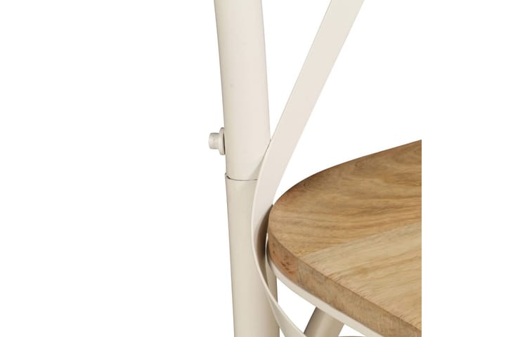 Ristiselkäiset tuolit 2 kpl valkoinen täysi mangopuu - Valkoinen - Ruokapöydän tuolit