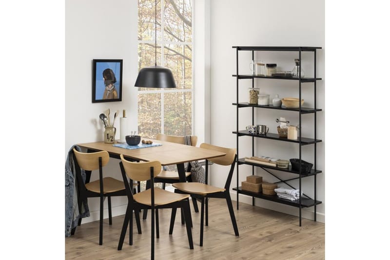 Roxby ruokatuoli puuta metallijaloilla - Musta|Beige - Huonekalut - Tuoli & nojatuoli - Ruokapöydän tuolit