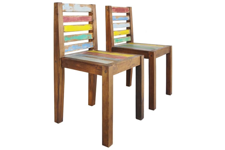 Ruokapöydän tuolit 2 kpl kierrätetty täyspuu - Ruokapöydän tuolit - Käsinojallinen tuoli - Meikkituoli