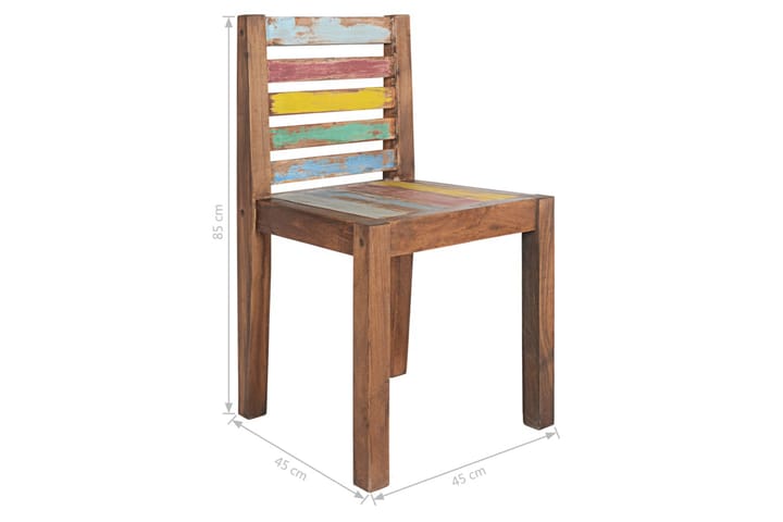 Ruokapöydän tuolit 2 kpl kierrätetty täyspuu - Ruokapöydän tuolit - Käsinojallinen tuoli - Meikkituoli