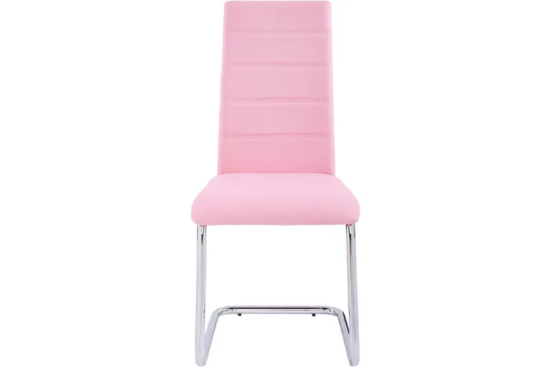 Ruokatuoli Aiwa Keinonahka 4-pak - Roosa/Kromi - Huonekalut - Tuoli & nojatuoli - Ruokapöydän tuolit