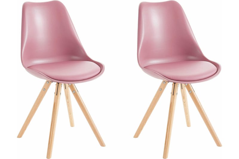 Ruokatuoli Brenda 2-pak, PU/Roosa/Tammi