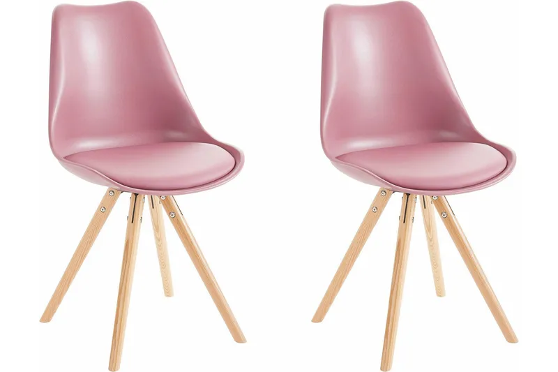 Ruokatuoli Brenda 2-pak, PU/Roosa/Tammi