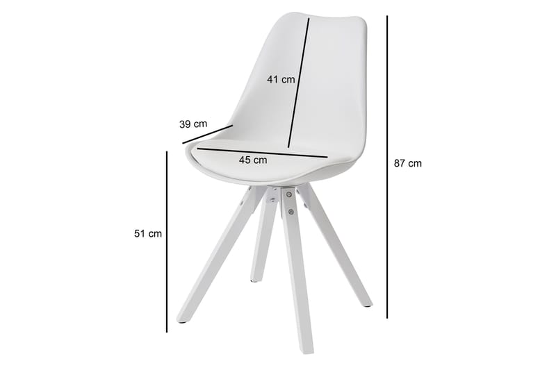 Ruokatuoli Clanton - Valkoinen - Huonekalut - Tuoli & nojatuoli - Ruokapöydän tuolit