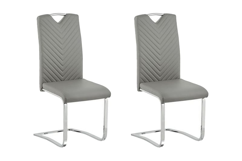 Ruokatuoli Eidhin 2-pak - Keinonahka/Vaaleanharmaa - Huonekalut - Tuoli & nojatuoli - Ruokapöydän tuolit