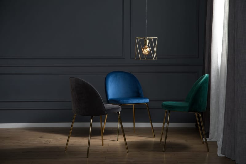 Ruokatuoli Gerardo Sametti - Harmaa/Kulta - Huonekalut - Tuoli & nojatuoli - Ruokapöydän tuolit