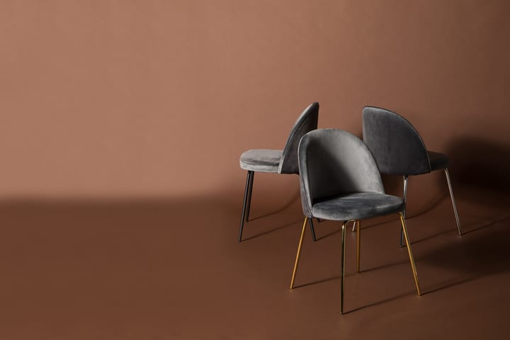 Ruokatuoli Gerardo Sametti - Harmaa/Musta - Ruokapöydän tuolit