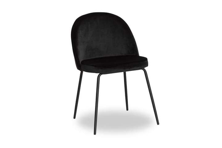 Ruokatuoli Gerardo Sametti - Musta/Musta - Ruokapöydän tuolit