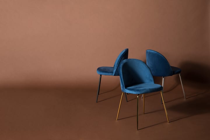 Ruokatuoli Gerardo Sametti - Sininen/Kulta - Ruokapöydän tuolit