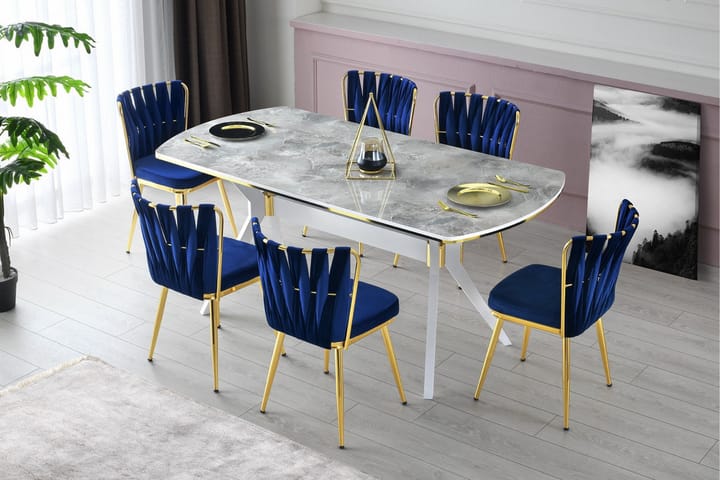 Ruokatuoli Hejra 4-pak - Sininen - Ruokapöydän tuolit
