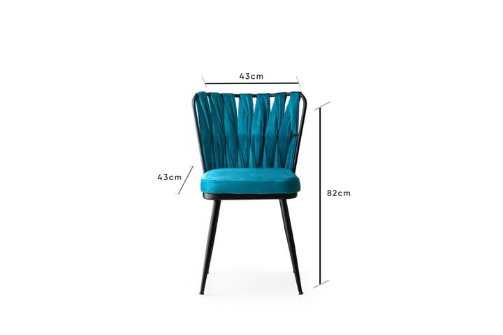Ruokatuoli Hejra 4-pak - Musta/Sininen - Ruokapöydän tuolit