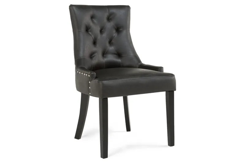 Ruokatuoli Hermione Keinonahka - Musta/Mustanruskea - Huonekalut - Tuoli & nojatuoli - Ruokapöydän tuolit