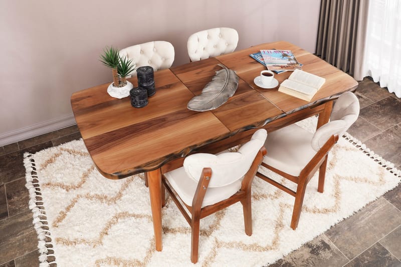 Ruokatuoli Jodon - Pähkinä/Beige - Huonekalut - Tuoli & nojatuoli - Ruokapöydän tuolit