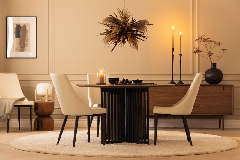 Ruokatuoli Leone - Musta/Beige - Huonekalut - Tuoli & nojatuoli - Ruokapöydän tuolit