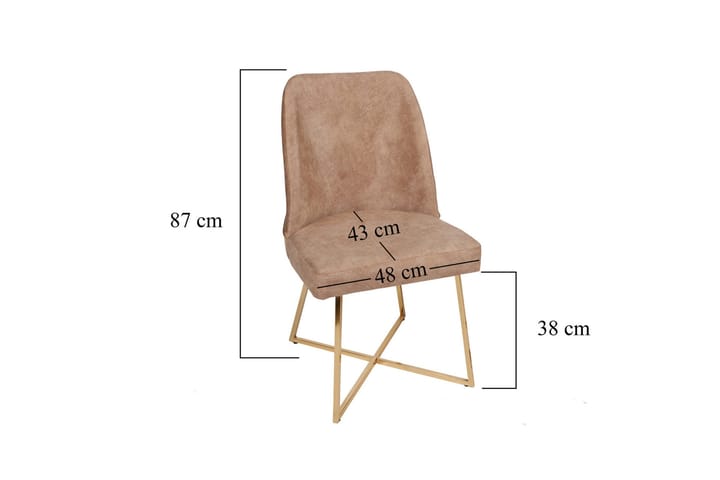 Ruokatuoli Moyano 2-pak - Kulta/Ruskea - Ruokapöydän tuolit