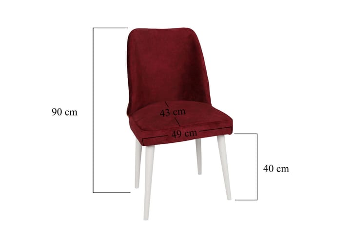 Ruokatuoli Nieuwe 4-pak - Punainen/Valkoinen - Ruokapöydän tuolit