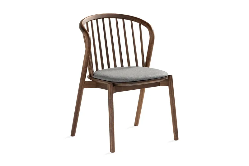 Ruokatuoli Noira Käsinojilla - Pähkinä/Harmaa - Huonekalut - Tuoli & nojatuoli - Ruokapöydän tuolit