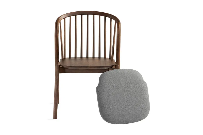 Ruokatuoli Noira Käsinojilla - Pähkinä/Harmaa - Huonekalut - Tuoli & nojatuoli - Ruokapöydän tuolit