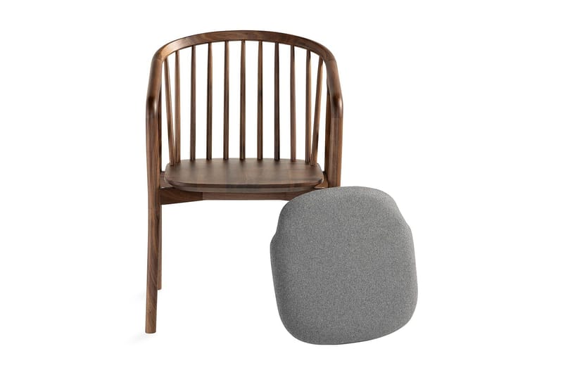 Ruokatuoli Noira - Pähkinä/Harmaa - Huonekalut - Tuoli & nojatuoli - Ruokapöydän tuolit