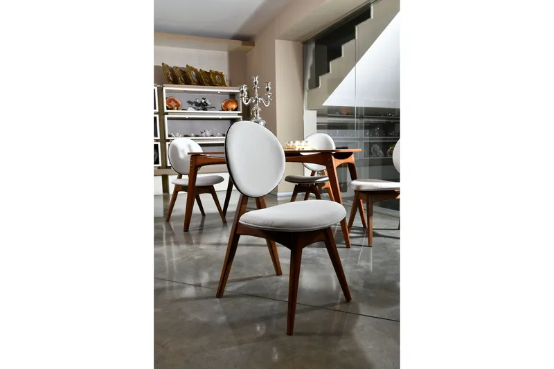 Ruokatuoli Rodrigue - Pähkinä/Kerma - Huonekalut - Tuoli & nojatuoli - Ruokapöydän tuolit