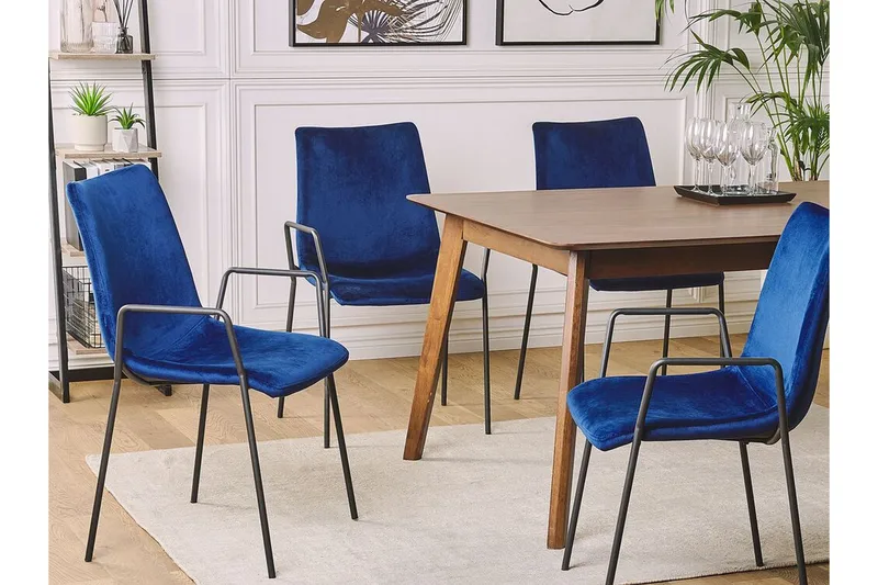 Ruokatuoli Royos 2-pak - Sametti / tummansininen - Huonekalut - Tuoli & nojatuoli - Ruokapöydän tuolit