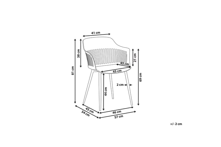 Ruokatuoli Sodij 2-pak - Valkoinen - Ruokapöydän tuolit - Meikkituoli - Käsinojallinen tuoli