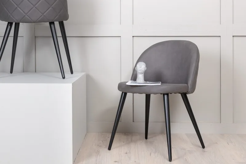 Ruokatuoli Velvet - Harmaa/Musta - Huonekalut - Tuoli & nojatuoli - Ruokapöydän tuolit