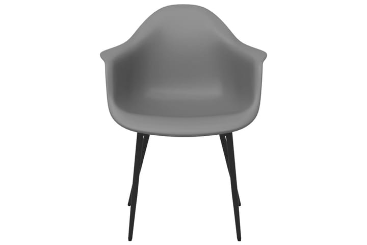 Ruokatuolit 4 kpl harmaa PP - Ruokapöydän tuolit - Käsinojallinen tuoli - Meikkituoli