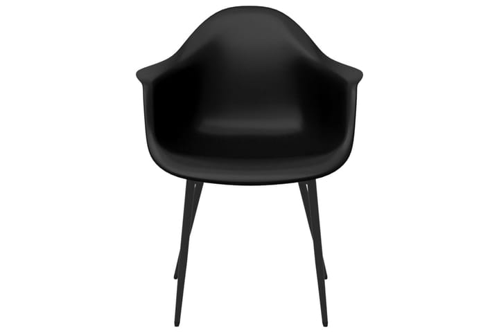 Ruokatuolit 4 kpl musta PP - Ruokapöydän tuolit - Käsinojallinen tuoli - Meikkituoli
