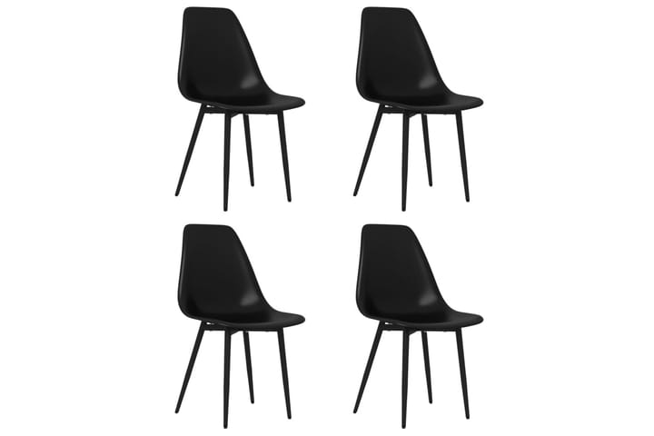 Ruokatuolit 4 kpl musta PP - Ruokapöydän tuolit - Käsinojallinen tuoli - Meikkituoli
