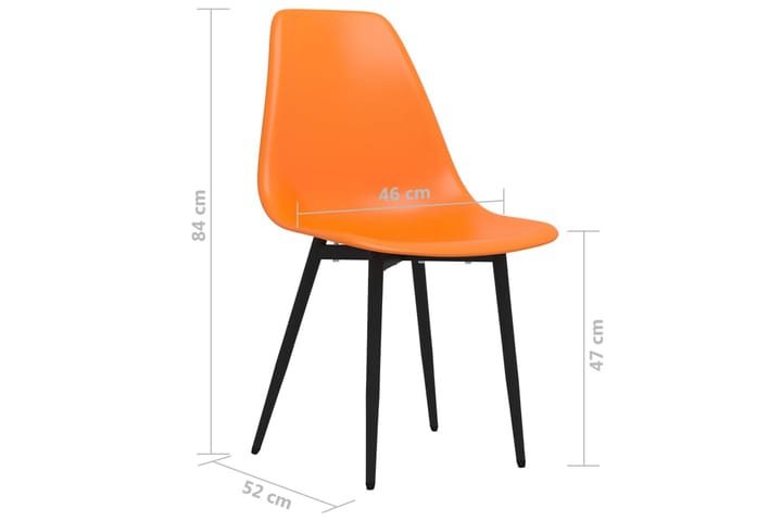 Ruokatuolit 4 kpl oranssi PP - Ruokapöydän tuolit - Käsinojallinen tuoli - Meikkituoli