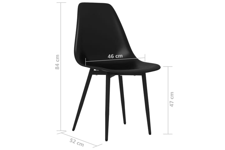 Ruokatuolit 6 kpl musta PP - Ruokapöydän tuolit - Käsinojallinen tuoli - Meikkituoli