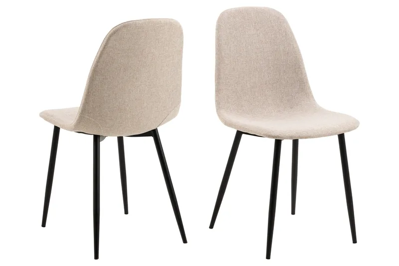 Salaman ruokatuoli kangasta metallijaloilla, Beige