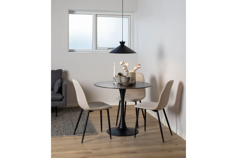 Salaman ruokatuoli kangasta metallijaloilla - Beige - Huonekalut - Tuoli & nojatuoli - Ruokapöydän tuolit