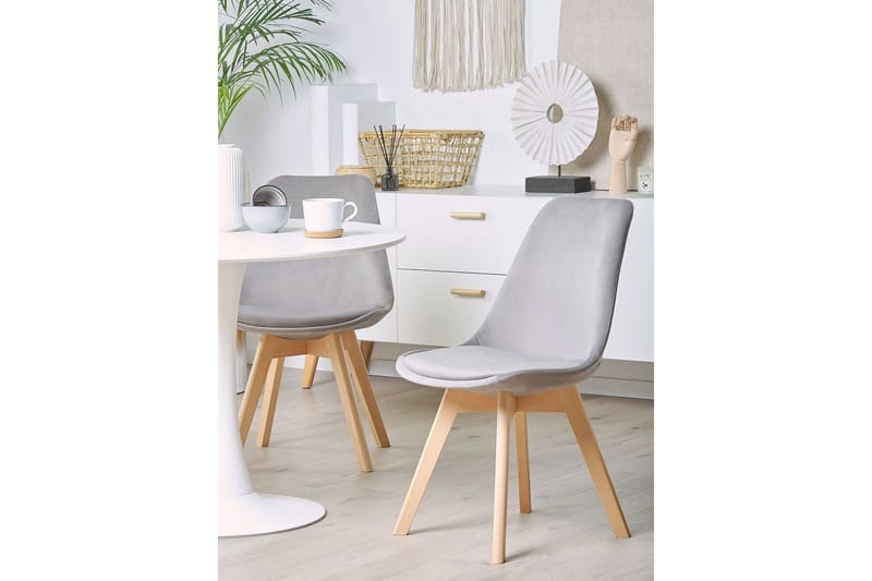 Samettituoli Sunnegata II 2-pak - Harmaa - Huonekalut - Tuoli & nojatuoli - Ruokapöydän tuolit