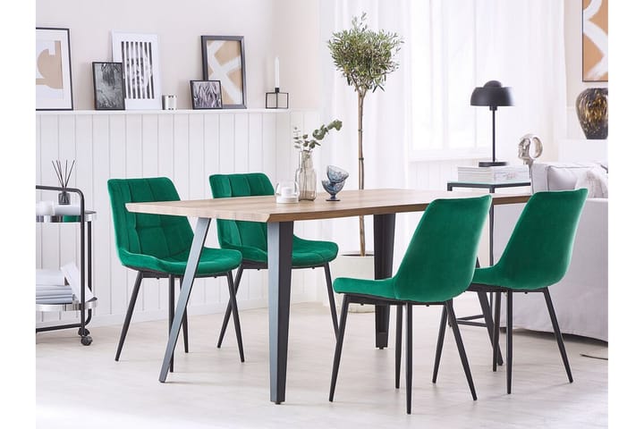 Samettituoli Tittebo 2-pak - Vihreä - Ruokapöydän tuolit