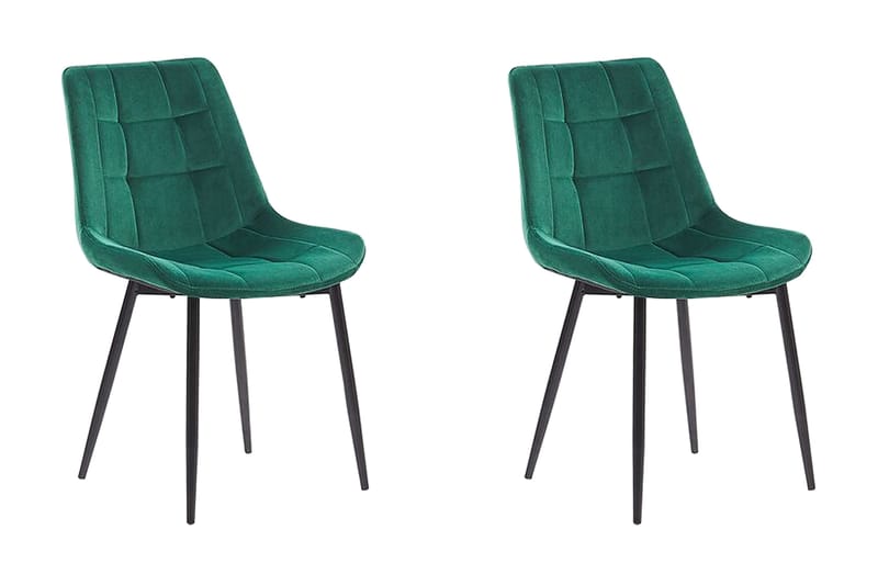 Samettituoli Tittebo 2-pak - Vihreä - Huonekalut - Tuoli & nojatuoli - Ruokapöydän tuolit
