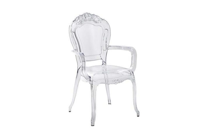 Tuoli Bagdad 2-pak - Läpinäkyvä - Ruokapöydän tuolit - Meikkituoli - Käsinojallinen tuoli