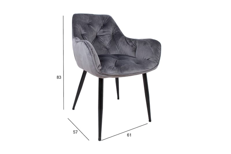 Tuoli Brita 61x57x83 cm Harmaa - Huonekalut - Tuoli & nojatuoli - Ruokapöydän tuolit