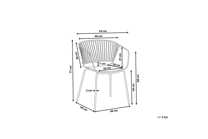 Tuoli Buzby 2-pak - Kupari/Keinonahka - Ruokapöydän tuolit - Meikkituoli - Käsinojallinen tuoli
